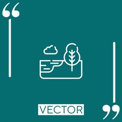 lake vector icon Linear icon. Editable stroke line