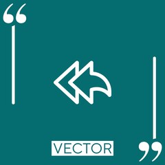 reply all vector icon Linear icon. Editable stroke line