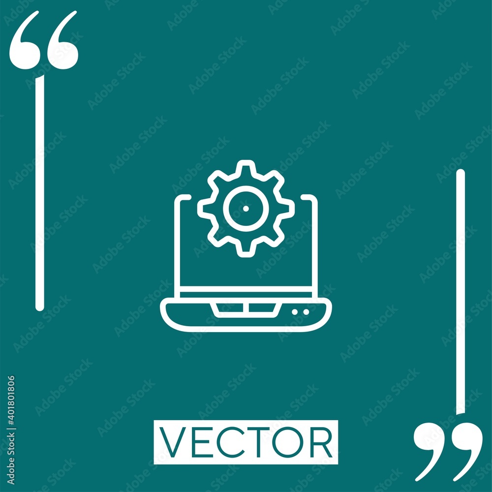 Poster development vector icon linear icon. editable stroke line
