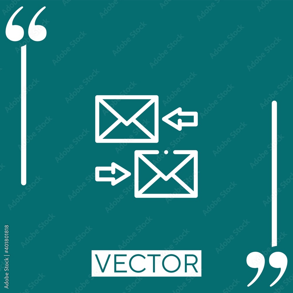 Poster emails vector icon linear icon. editable stroke line