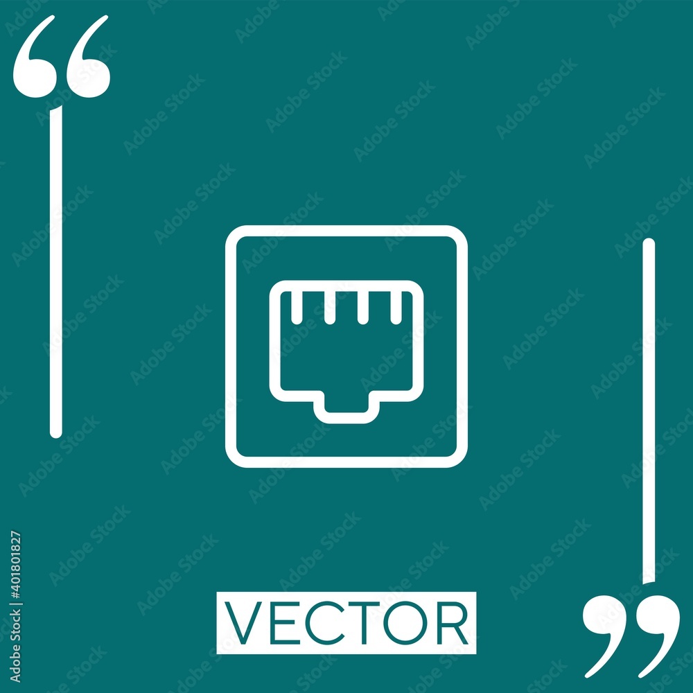 Poster ethernet vector icon linear icon. editable stroke line