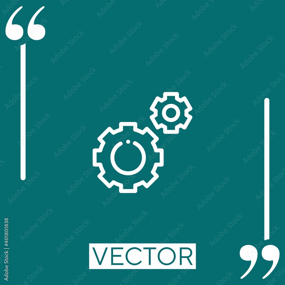 Aufkleber gears vector icon linear icon. editable stroke line
