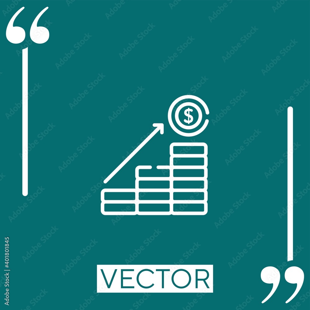Poster increase vector icon linear icon. editable stroke line