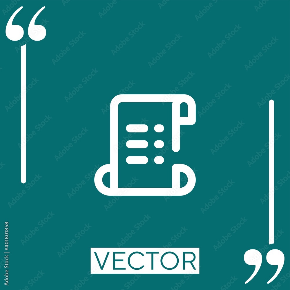 Poster invoice vector icon linear icon. editable stroke line