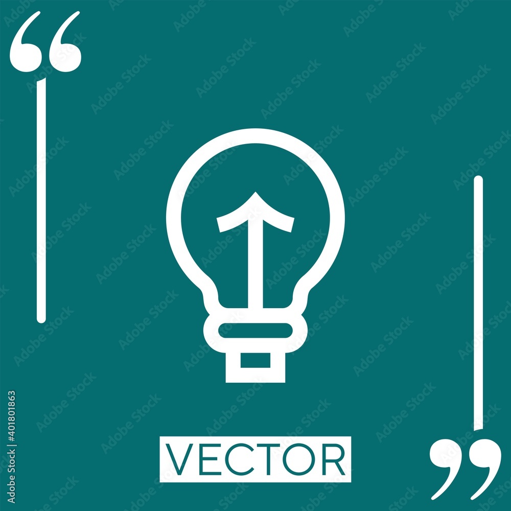 Poster lightbulb vector icon linear icon. editable stroke line