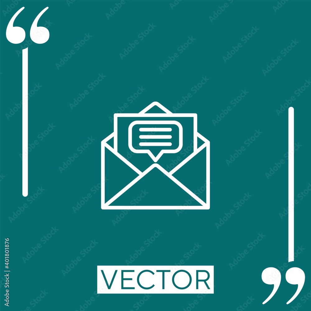 Poster message vector icon linear icon. editable stroke line