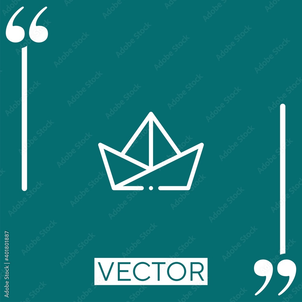 Poster paper ship vector icon linear icon. editable stroke line