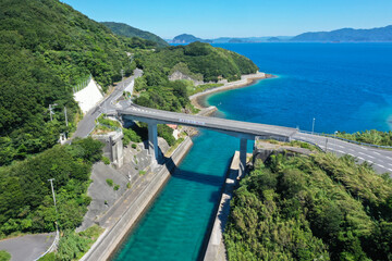 愛媛県宇和島市　船越運河の風景