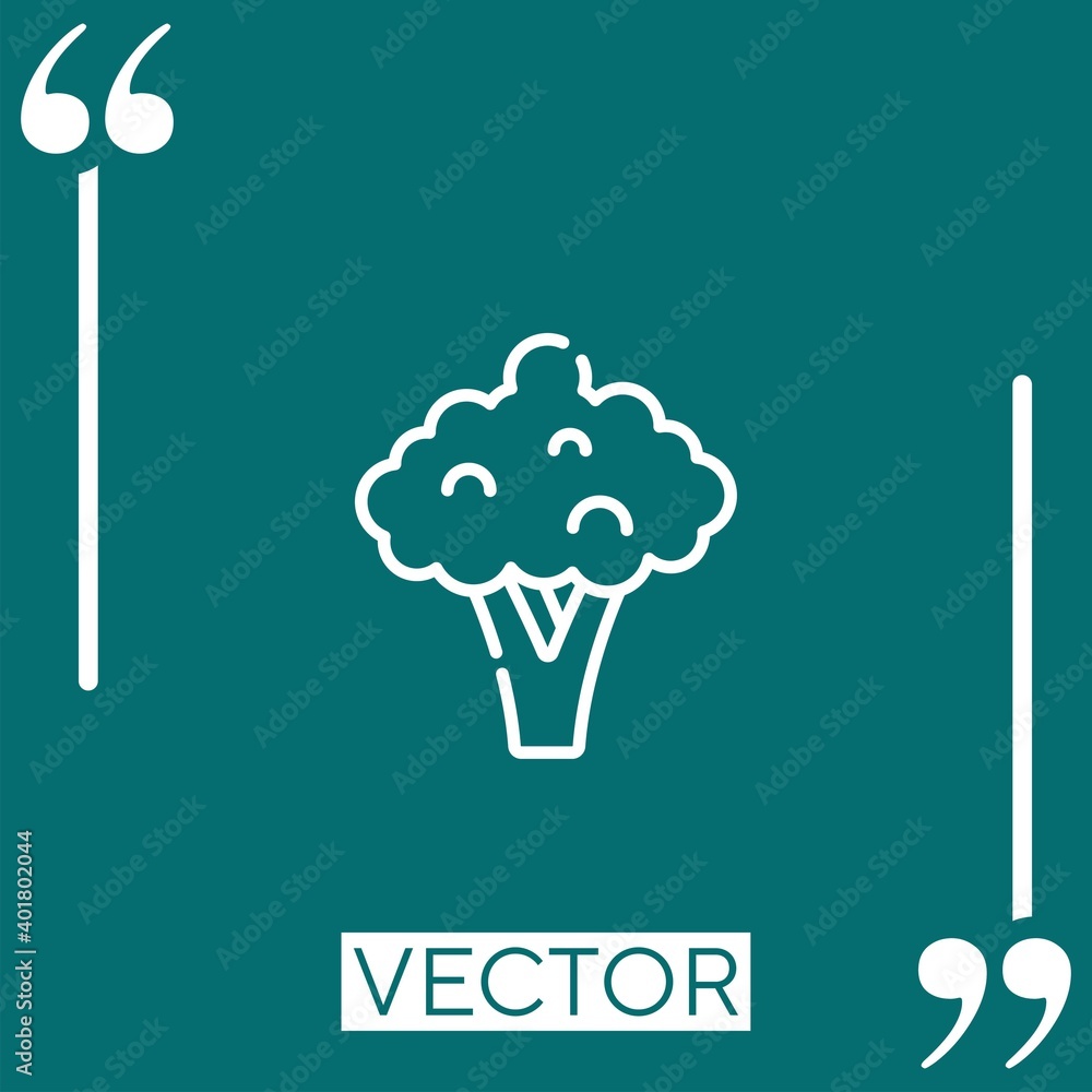 Poster broccoli vector icon linear icon. editable stroke line