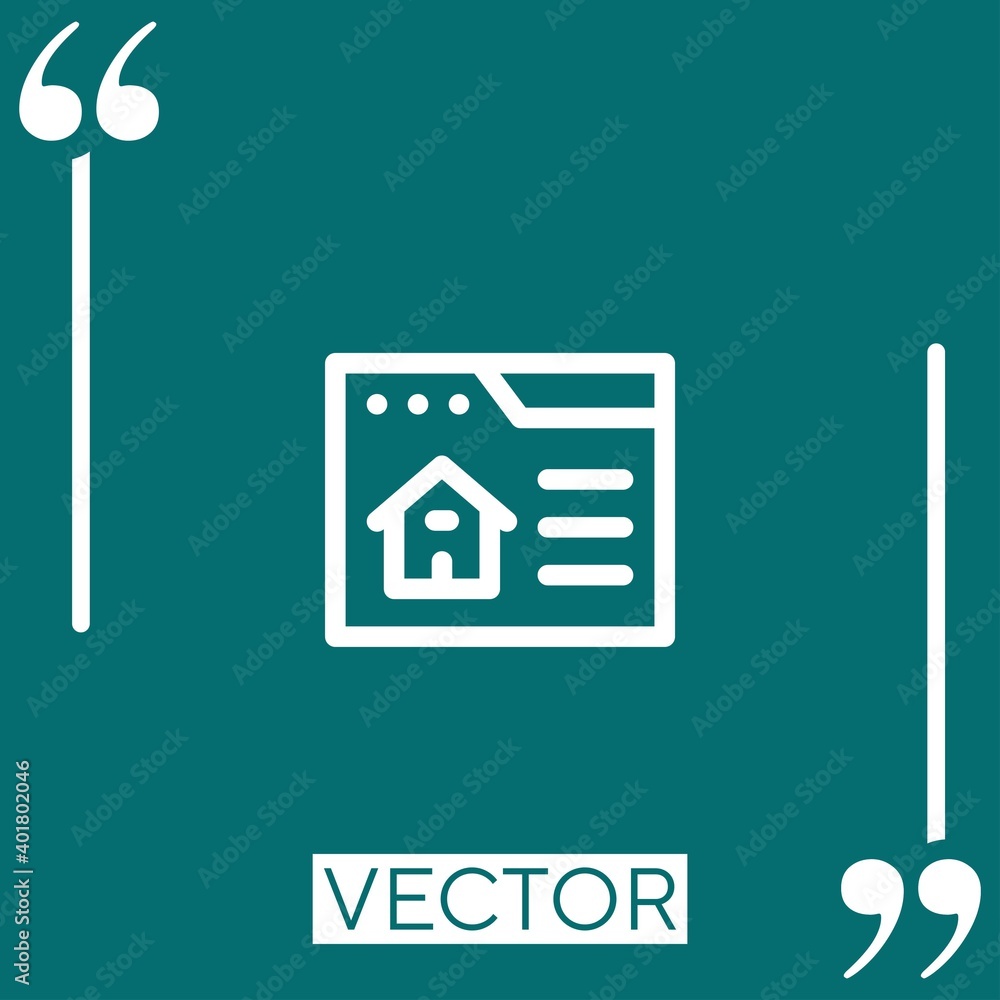 Poster browser vector icon linear icon. editable stroke line