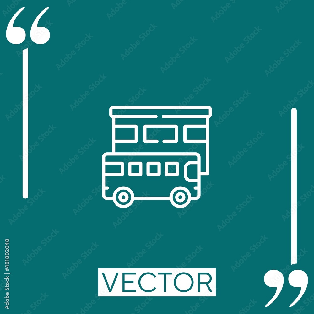 Poster bus station vector icon linear icon. editable stroke line