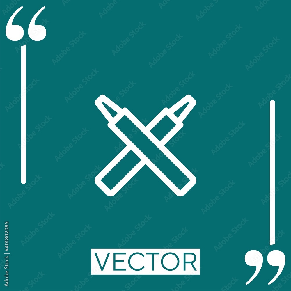 Poster drawing vector icon linear icon. editable stroke line