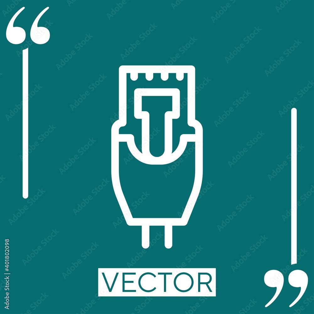 Poster ethernet vector icon linear icon. editable stroke line