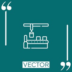 conveyor belt vector icon Linear icon. Editable stroke line