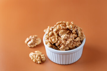 raw dried healthy walnuts nuts on a background