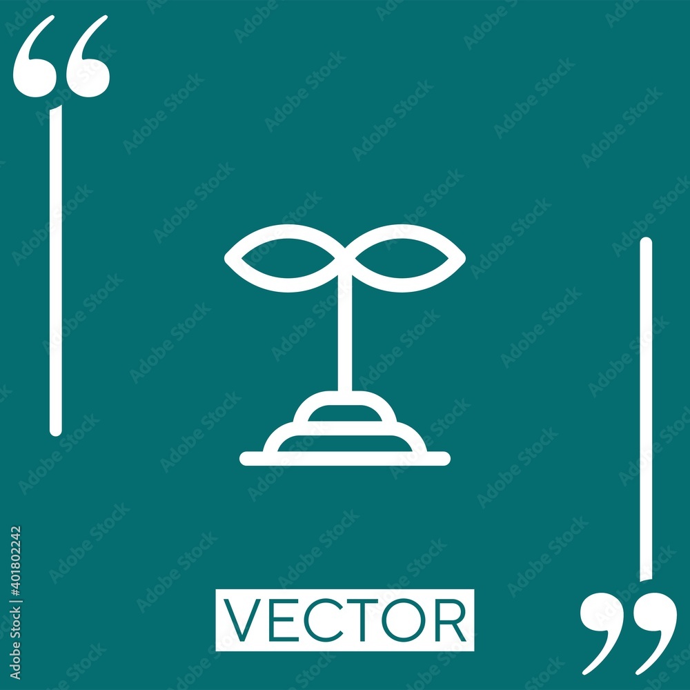 Poster sprout vector icon linear icon. editable stroke line