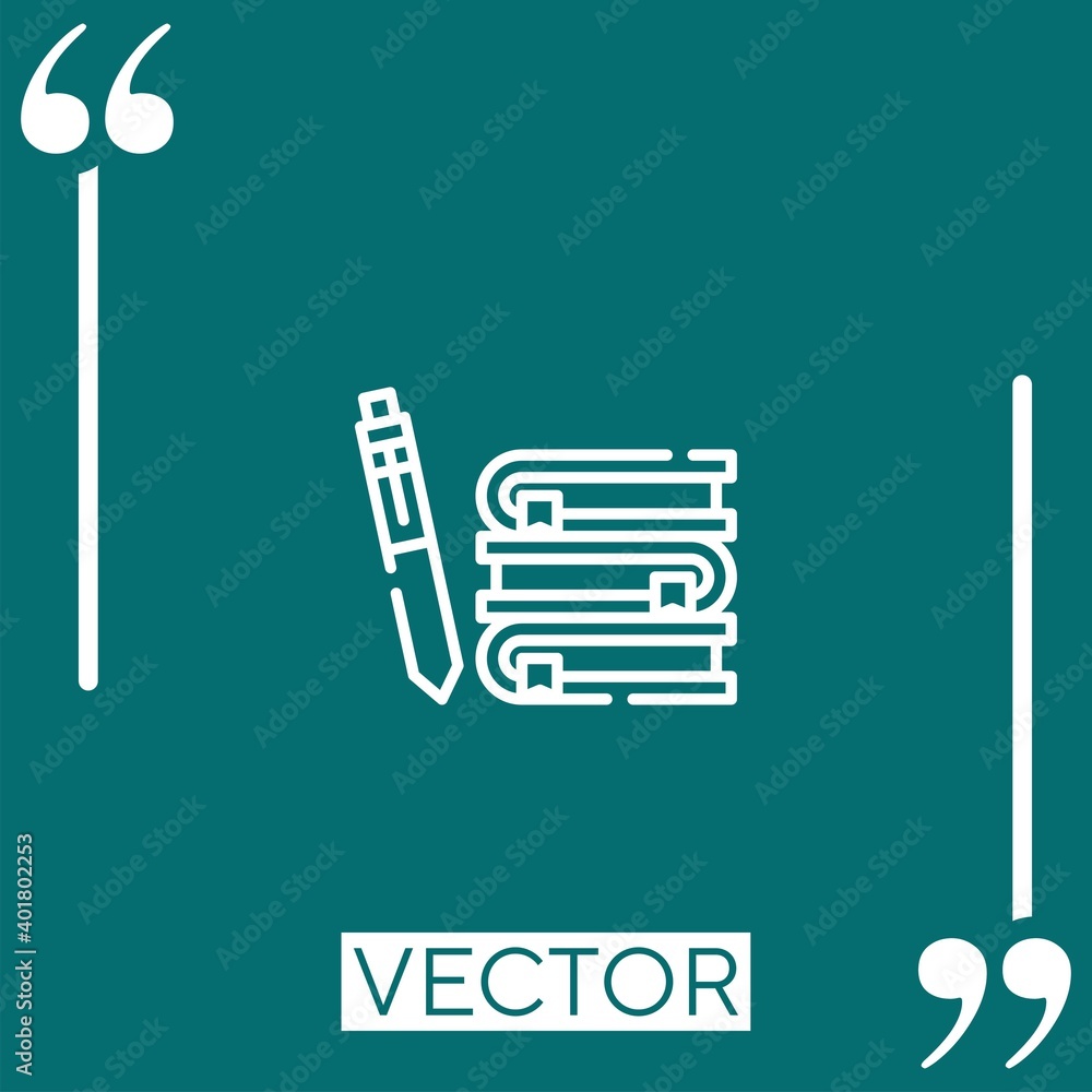 Poster studying vector icon linear icon. editable stroke line