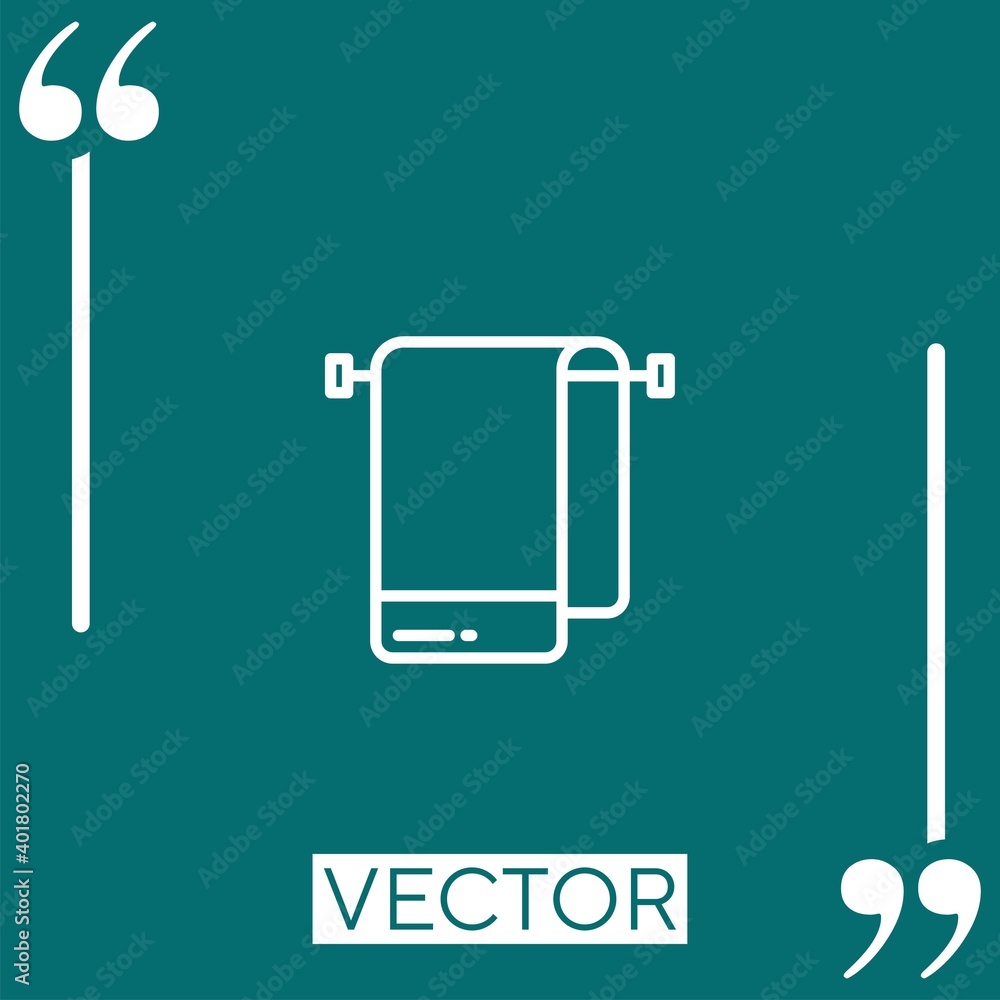 Poster towel vector icon linear icon. editable stroke line