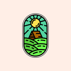 Cottage Cabin Simple Line Art Logo Vector Illustration Design. Resort Minimalist Logo Template. Simple Modern Monoline Logo Concept.