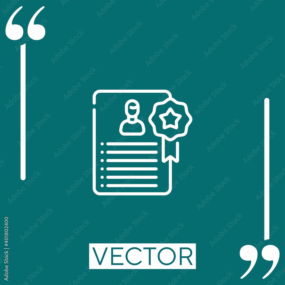 Poster experience vector icon linear icon. editable stroke line