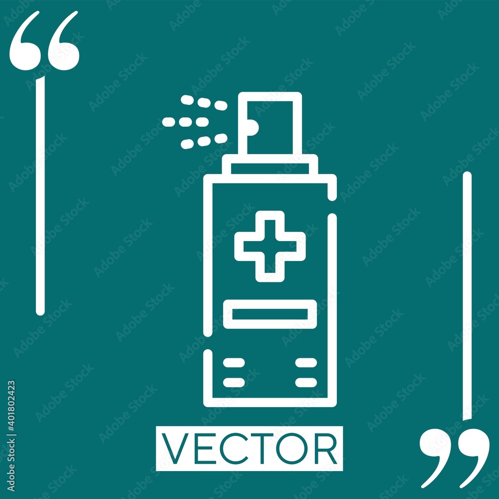 Poster hand sanitizer vector icon linear icon. editable stroke line