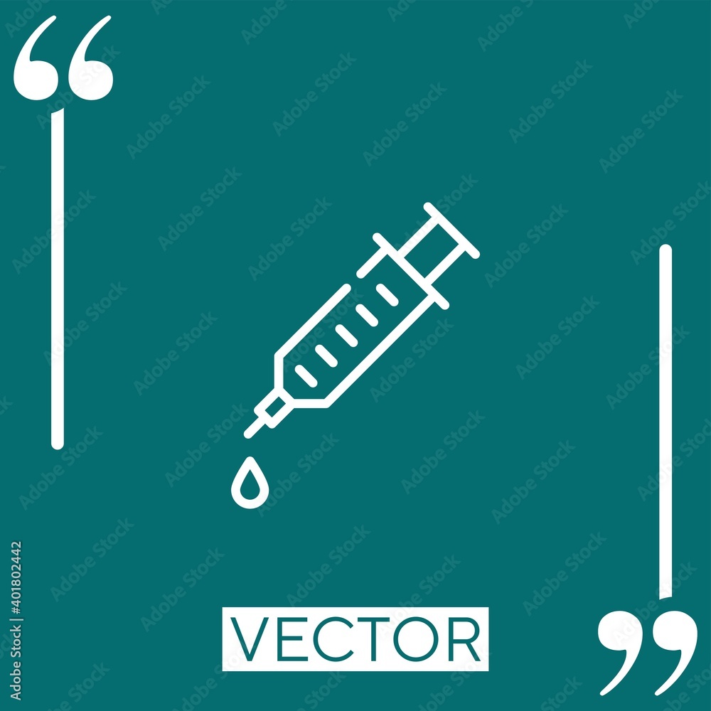 Poster injection vector icon linear icon. editable stroke line
