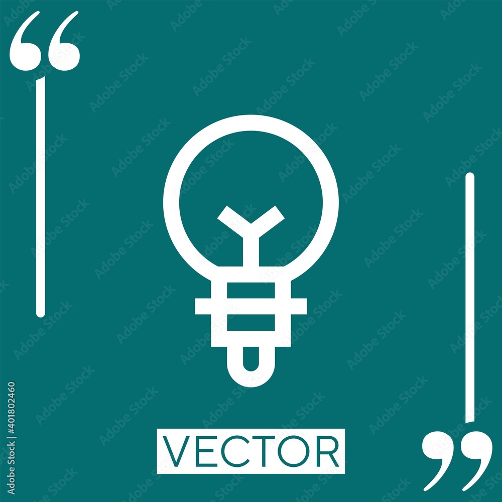 Poster lightbulb vector icon linear icon. editable stroke line