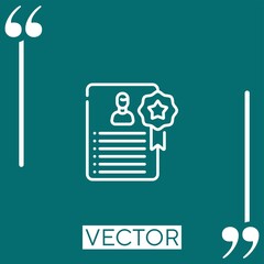 experience vector icon Linear icon. Editable stroke line