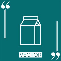 milk brik vector icon Linear icon. Editable stroke line