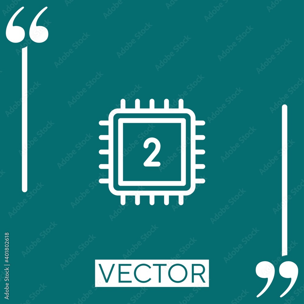 Poster cpu vector icon linear icon. editable stroke line