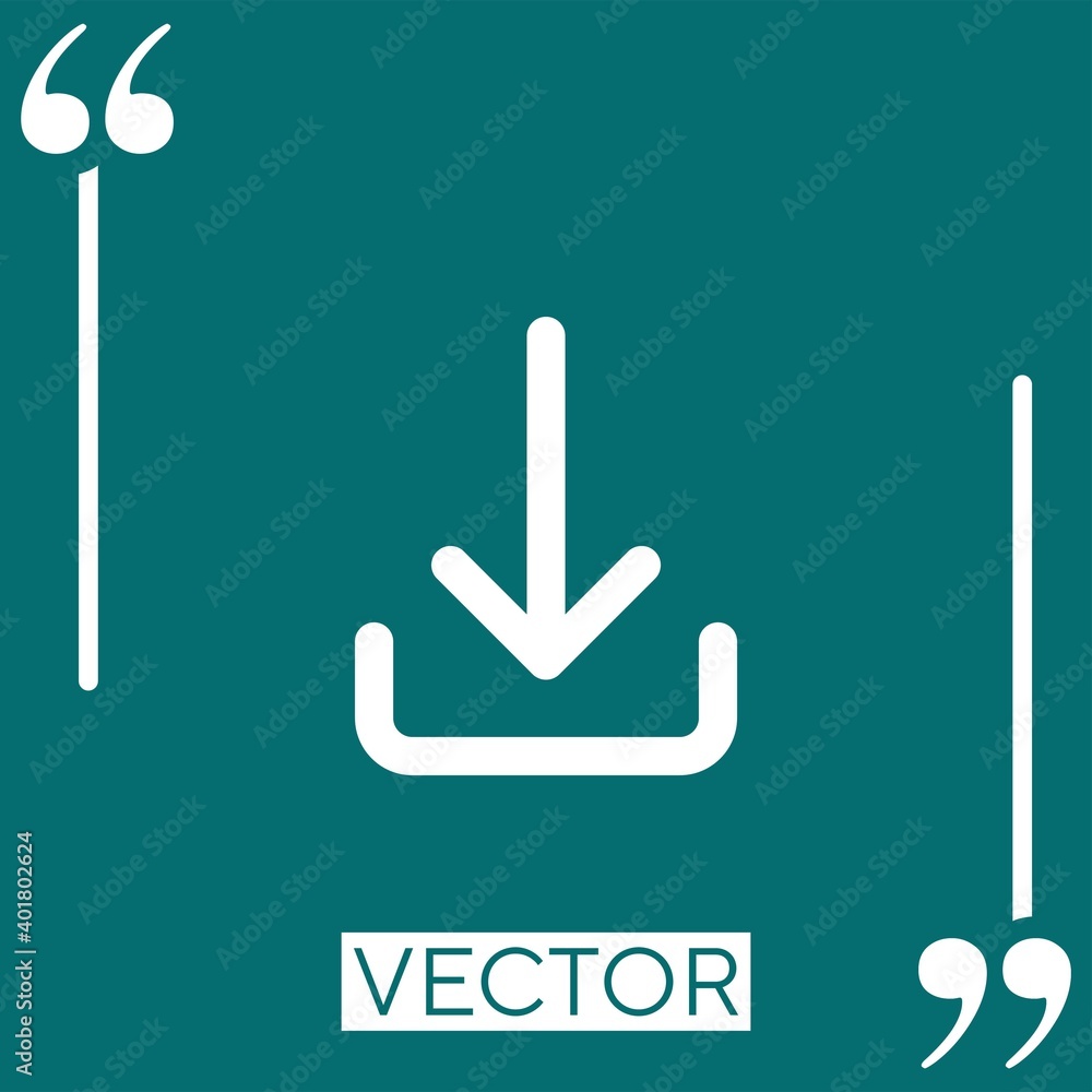 Poster down arrow vector icon linear icon. editable stroke line