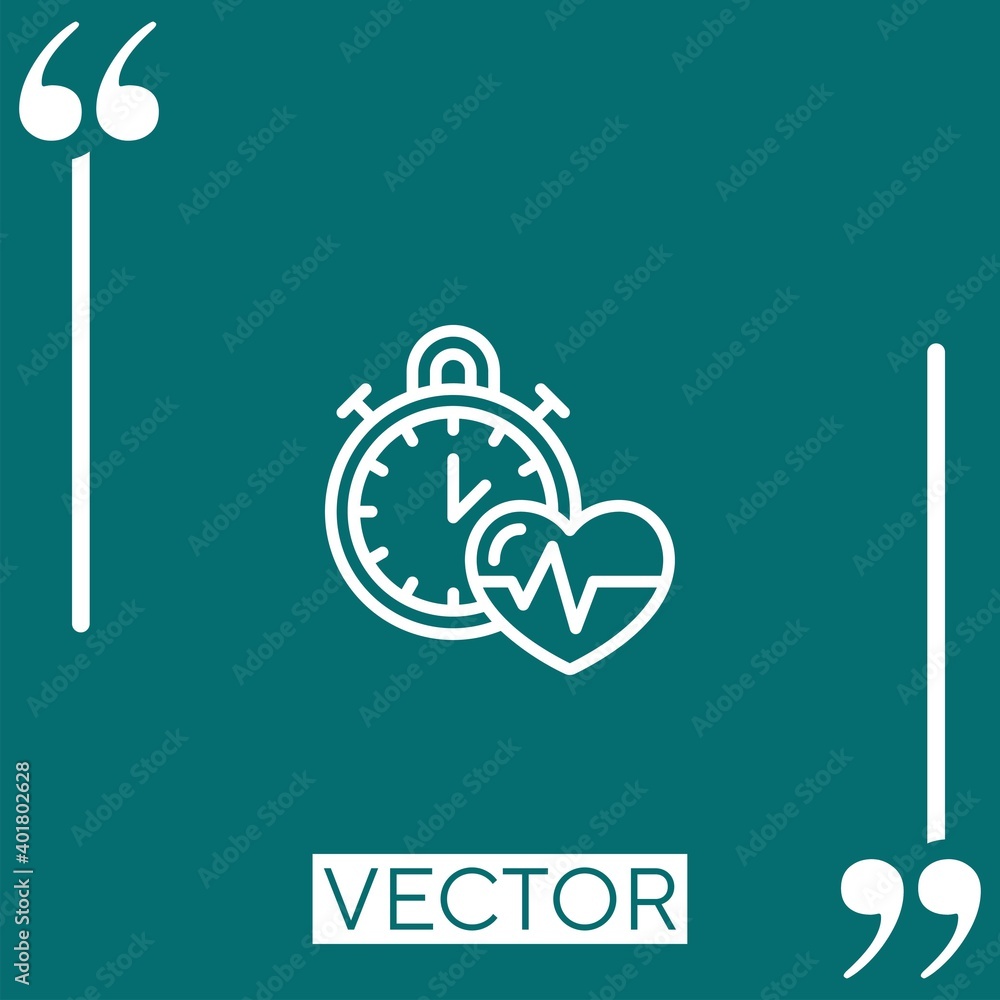 Poster heart rate vector icon linear icon. editable stroke line