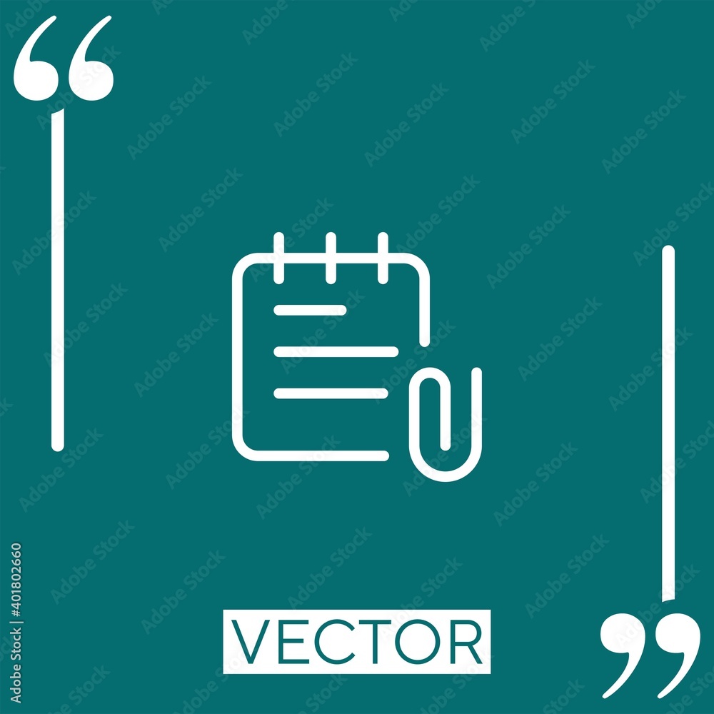Poster attachment vector icon linear icon. editable stroke line