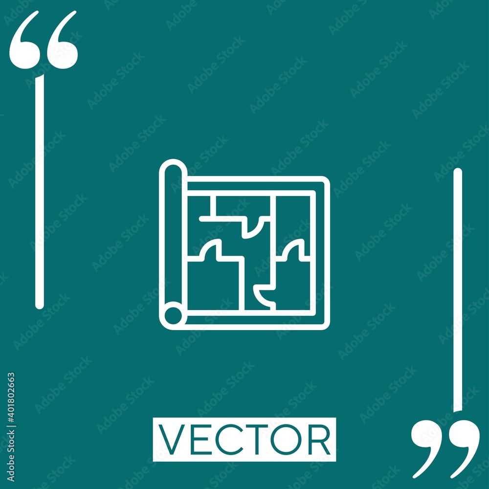 Poster blueprint vector icon linear icon. editable stroke line