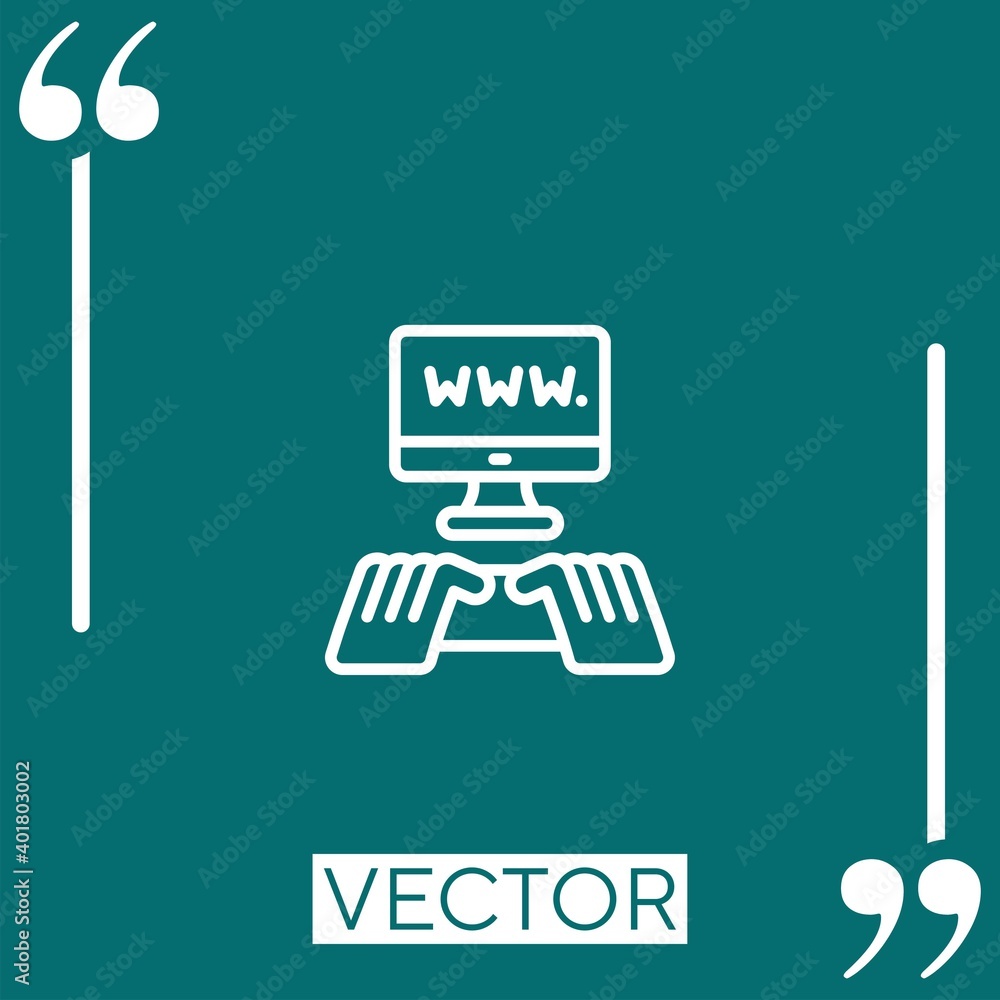 Poster computing vector icon linear icon. editable stroke line