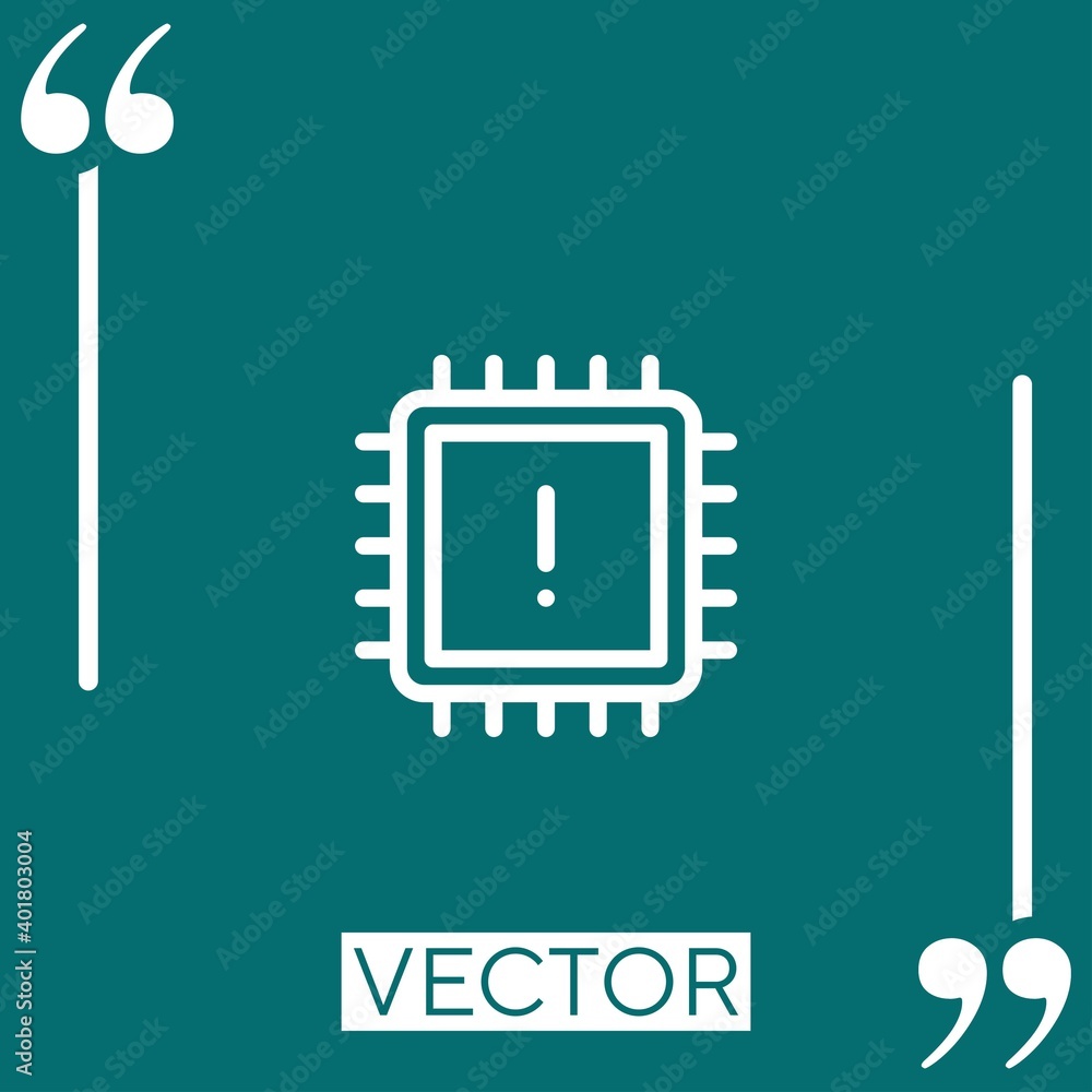 Poster cpu vector icon linear icon. editable stroke line