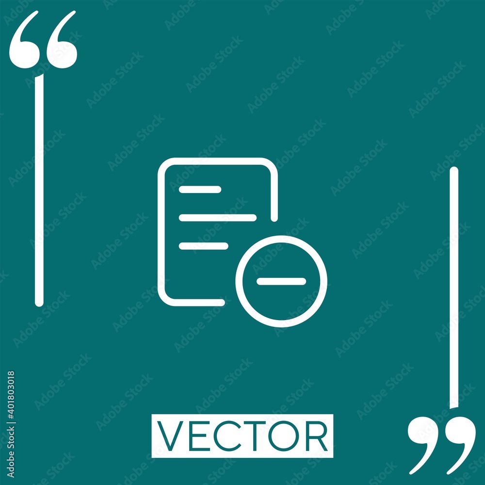 Poster remove vector icon linear icon. editable stroke line
