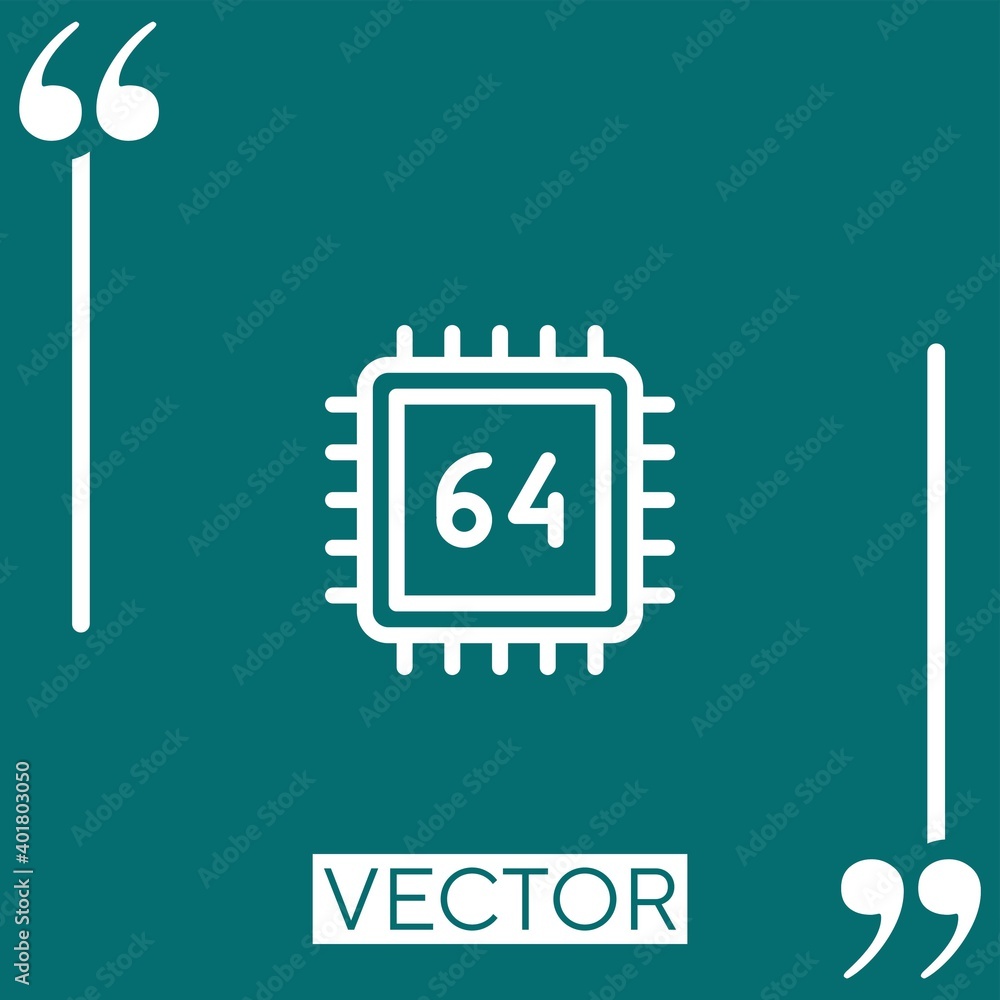 Poster cpu vector icon linear icon. editable stroke line