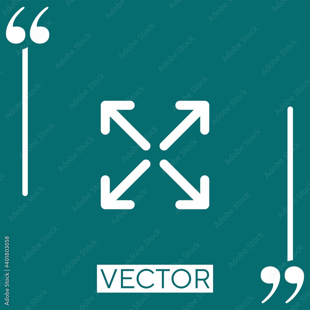 Aufkleber expand vector icon linear icon. editable stroke line