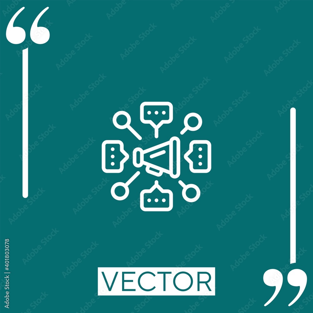 Poster megaphone vector icon linear icon. editable stroke line