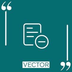 remove vector icon Linear icon. Editable stroke line