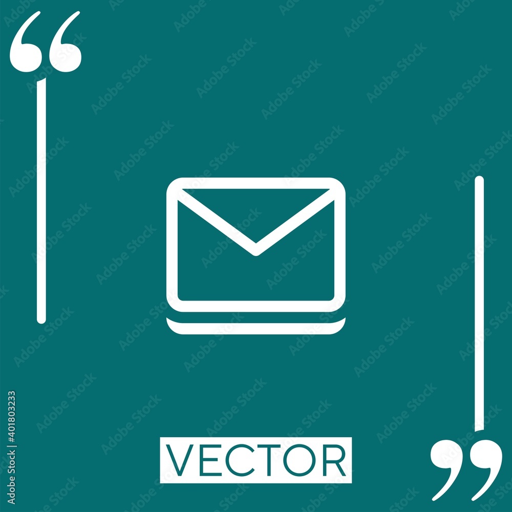 Poster envelope vector icon linear icon. editable stroke line