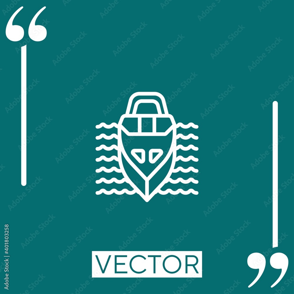 Poster yatch vector icon linear icon. editable stroke line