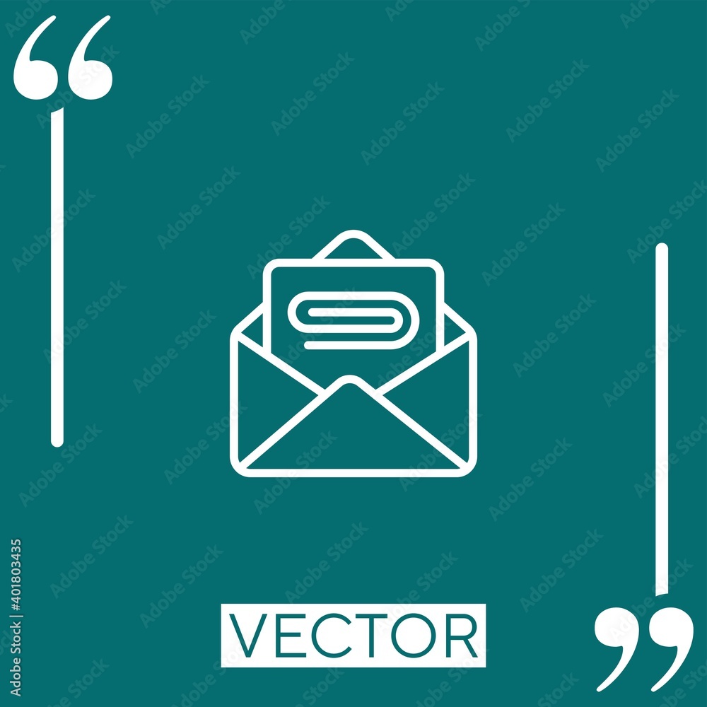 Poster email vector icon linear icon. editable stroke line