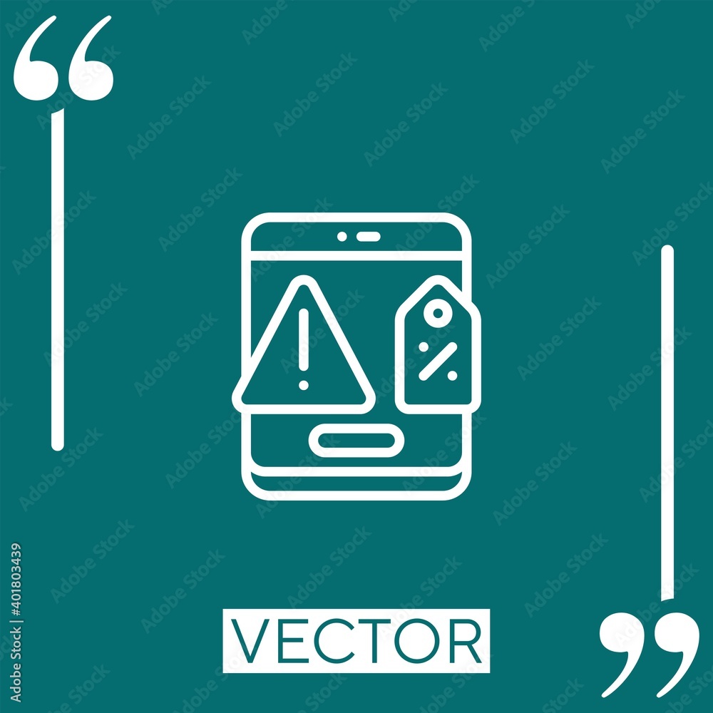 Poster mobile vector icon linear icon. editable stroke line