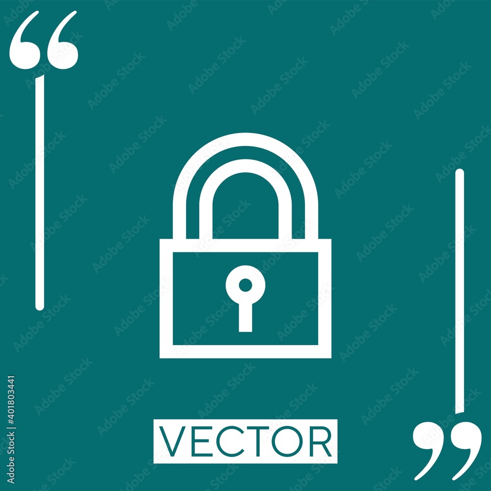 Poster padlock vector icon linear icon. editable stroke line