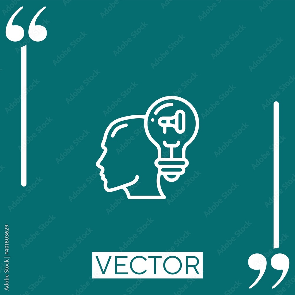 Poster lightbulb vector icon linear icon. editable stroke line