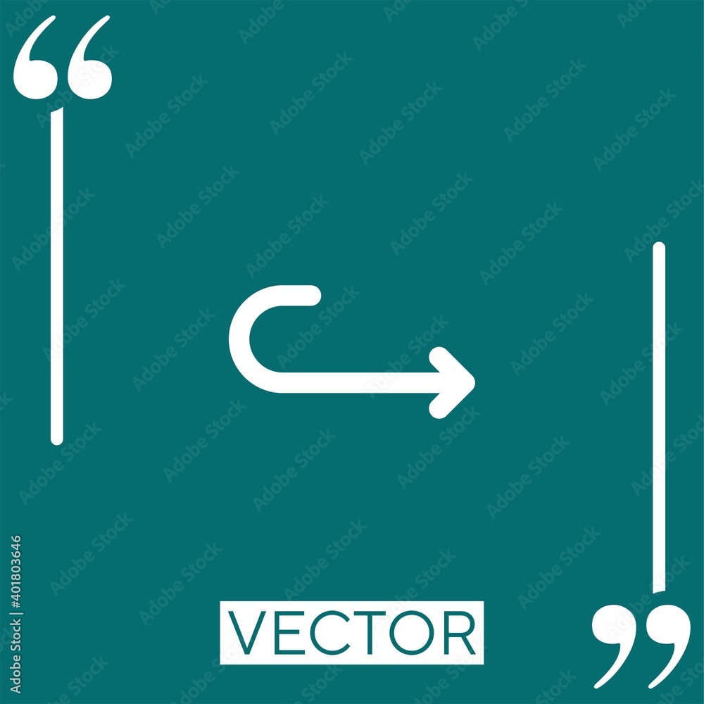 Poster return vector icon linear icon. editable stroke line