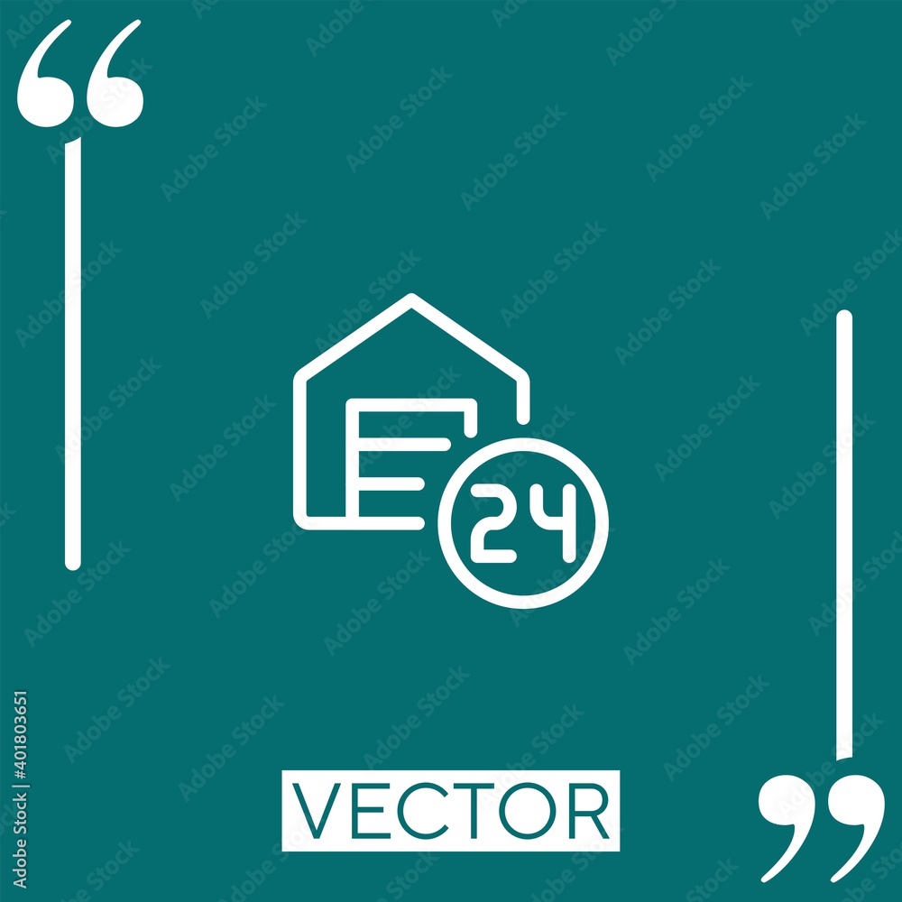 Poster hours vector icon linear icon. editable stroke line