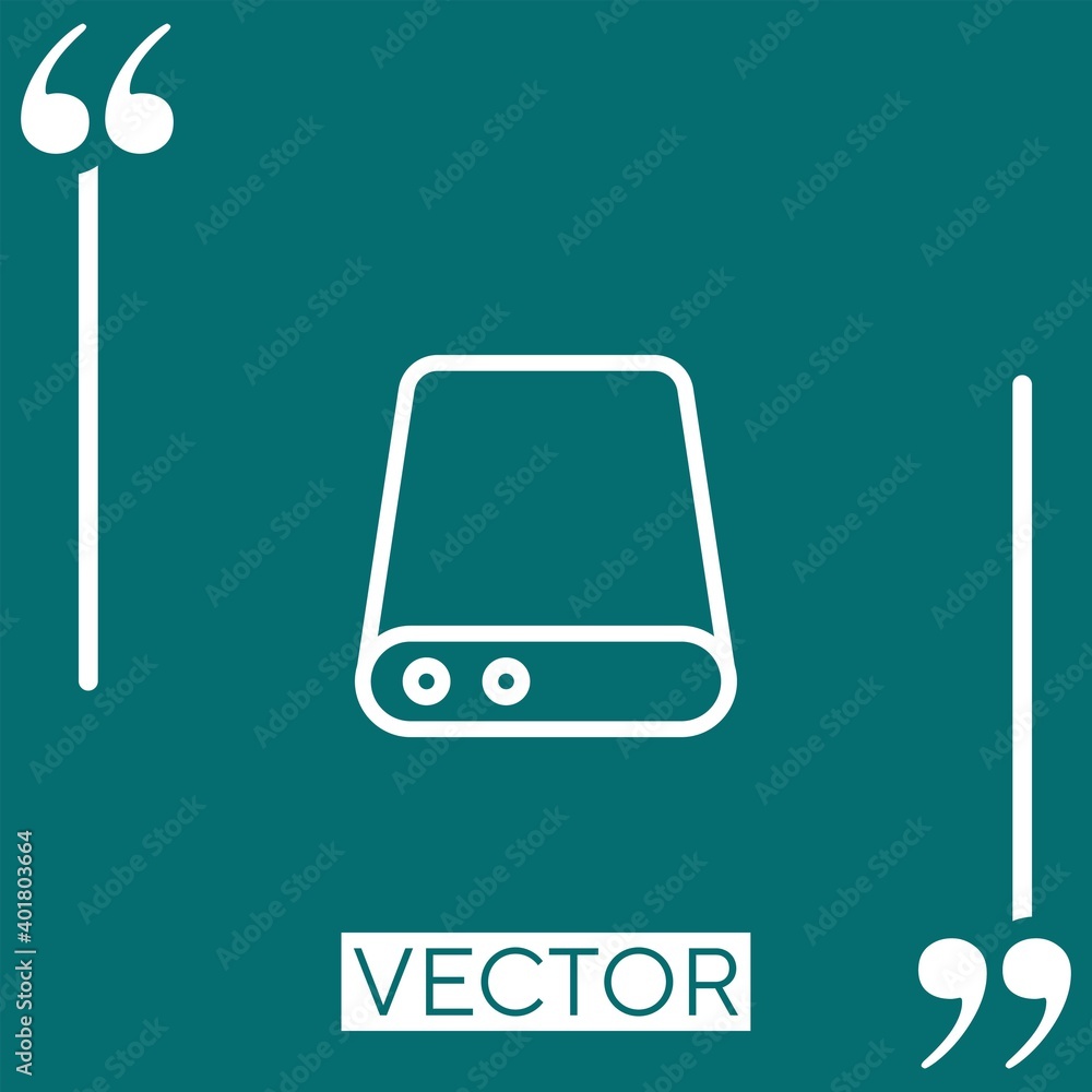 Poster database storage vector icon linear icon. editable stroke line